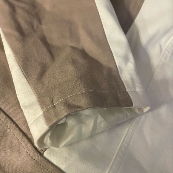 Inc women tan/white natural moto jacket/coat zip up plus size 2xl - Picture 2 of 9